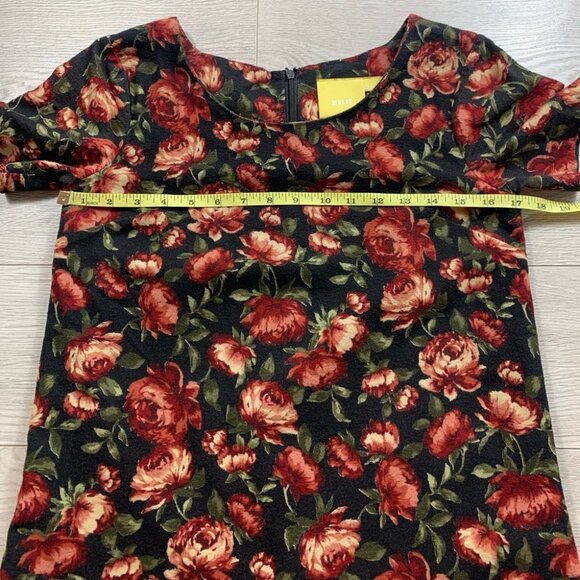 Maeve Anthropologie Rose Floral Print Short Sleeve Shift Dress - Picture 10 of 11